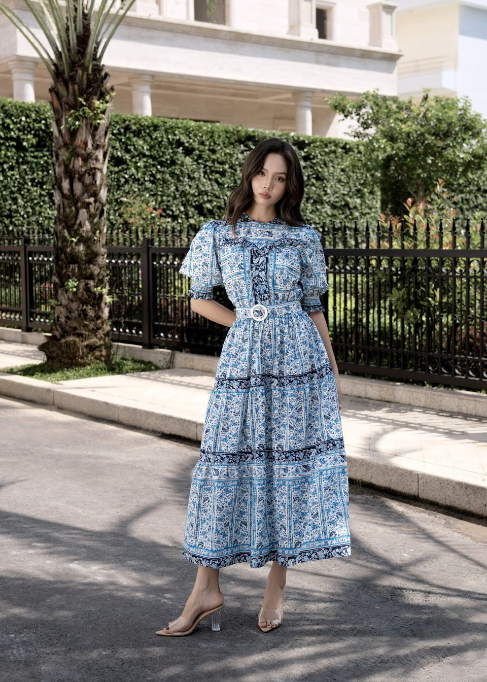 Celestial Bloom Maxi Dress — front