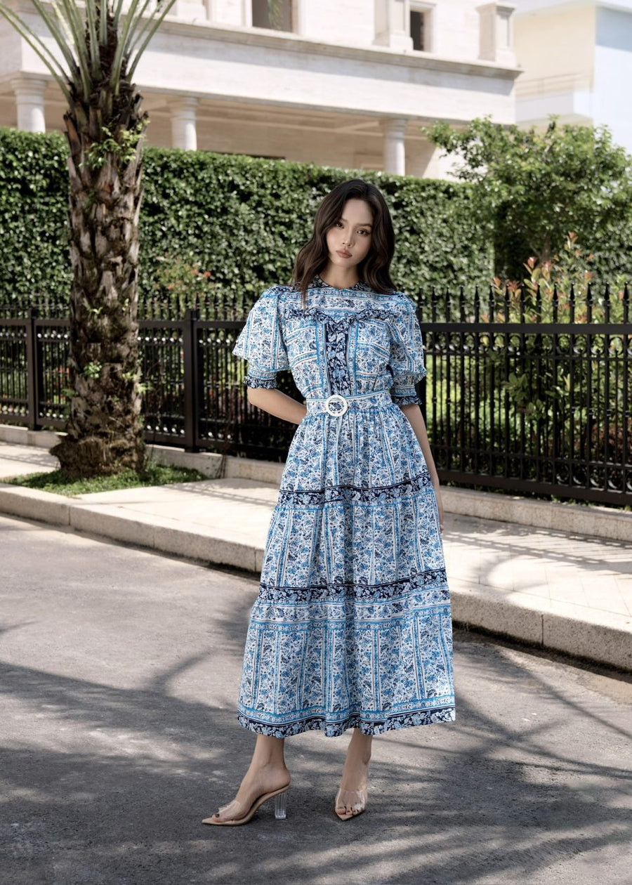 Celestial Bloom Maxi Dress — front