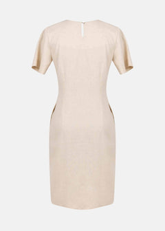 Cream Linen Shift Dress