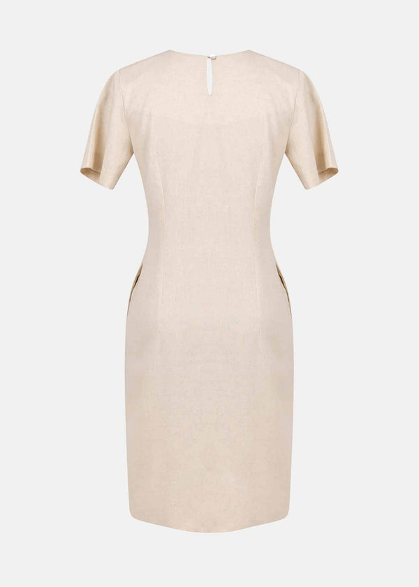 Cream Linen Shift Dress