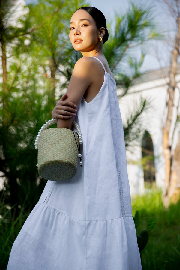 Strappy Linen Maxi Dress