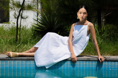 Strappy Linen Maxi Dress