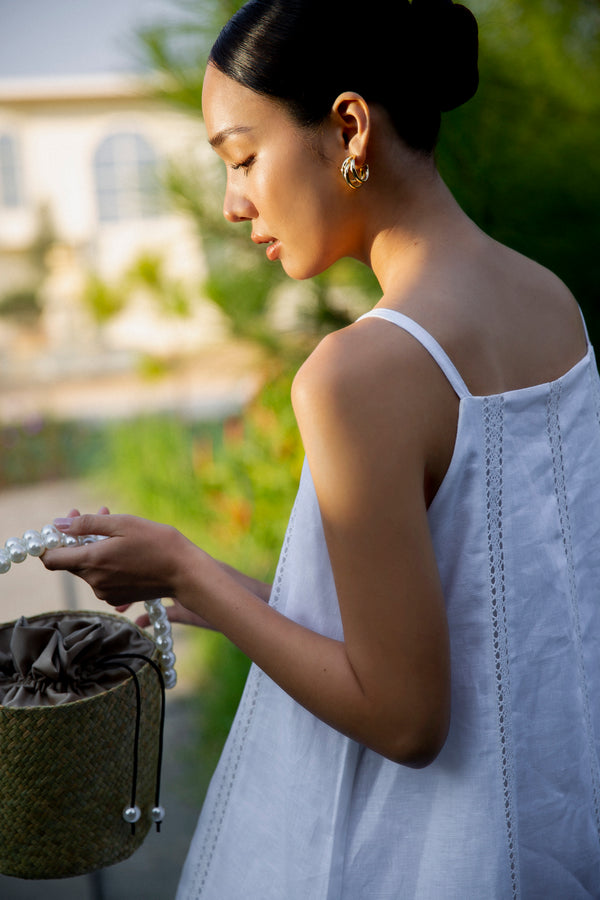 Strappy Linen Maxi Dress