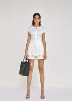 Ivory One-Button Linen Set