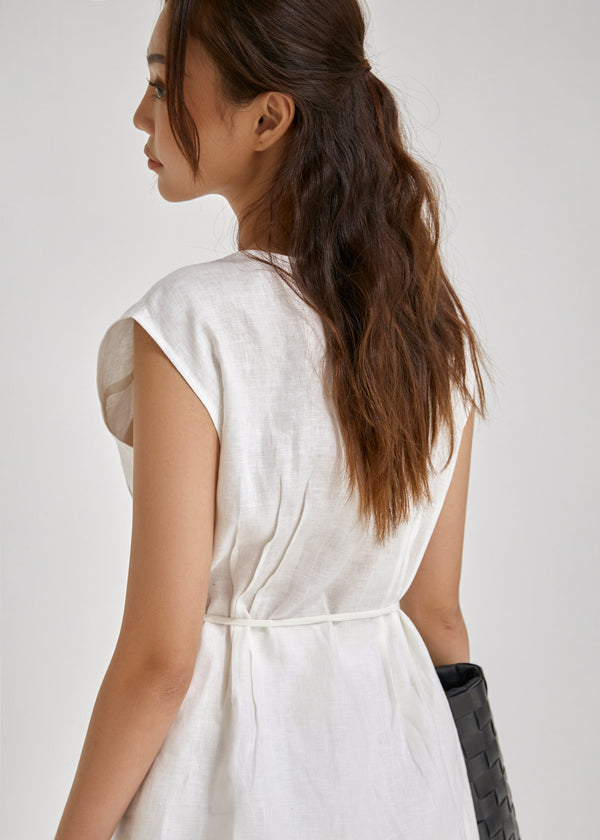 Ivory One-Button Linen Set