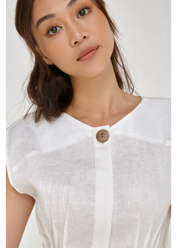 Ivory One-Button Linen Set