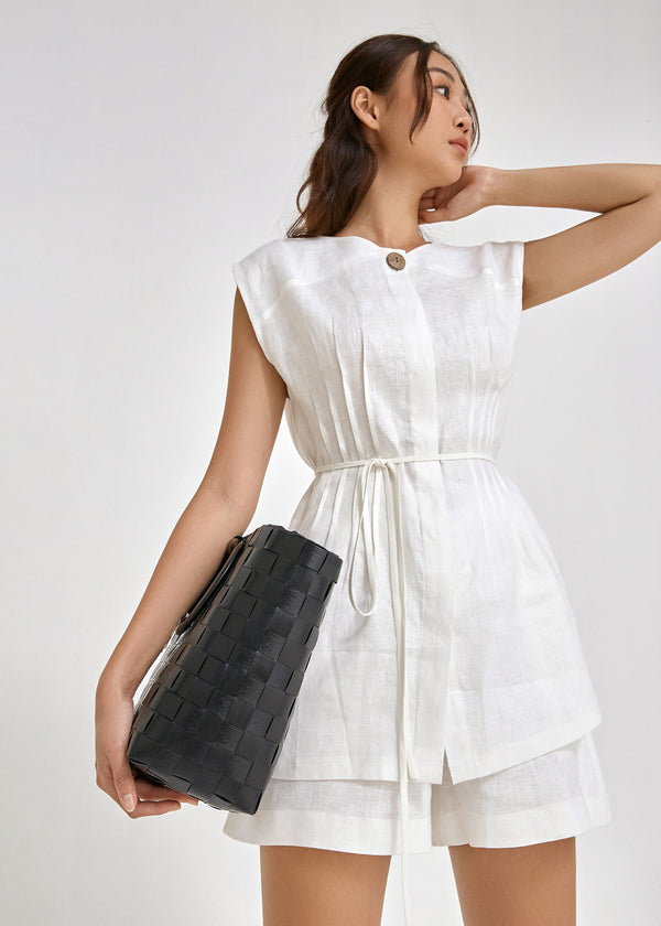 Ivory One-Button Linen Set