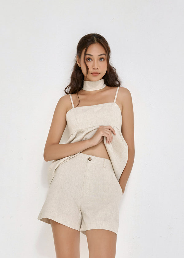 Strappy Linen Camisole Top