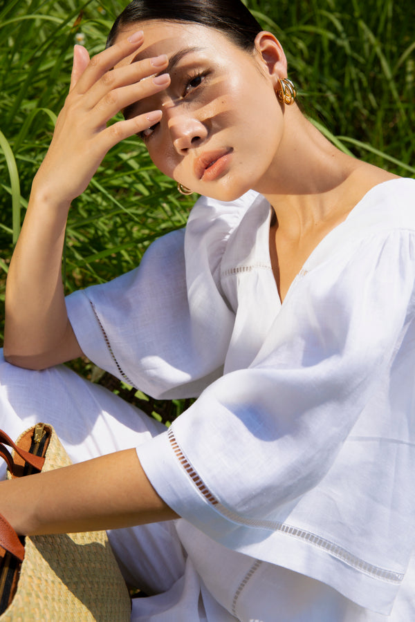 V-Neck Linen Top