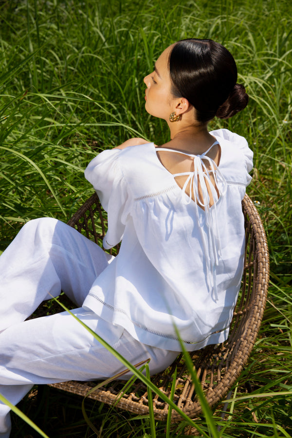 V-Neck Linen Top