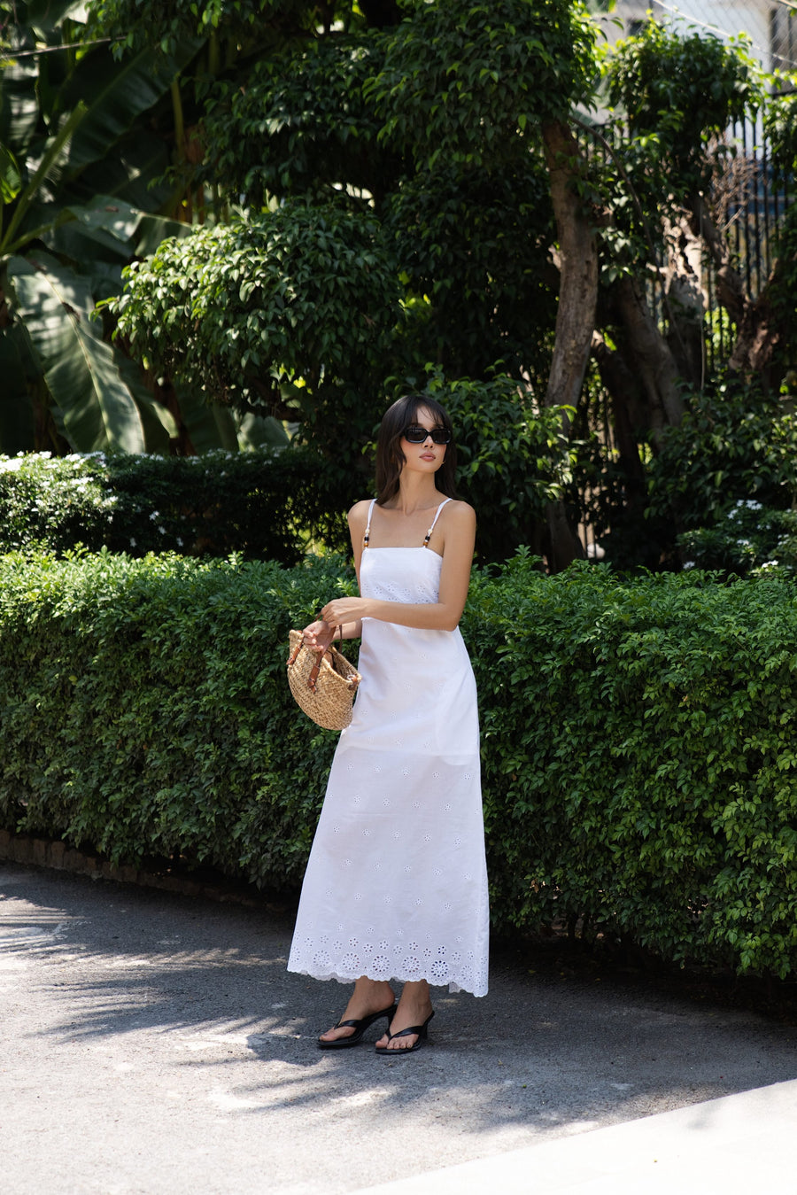 Ivory Whisper Maxi Dress — FAIFO made-to-measure eyelet maxi