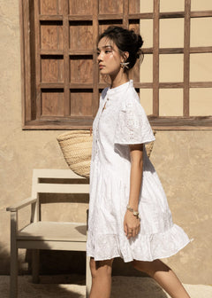 Seaside Whisper Eyelet Dress (Elanora)
