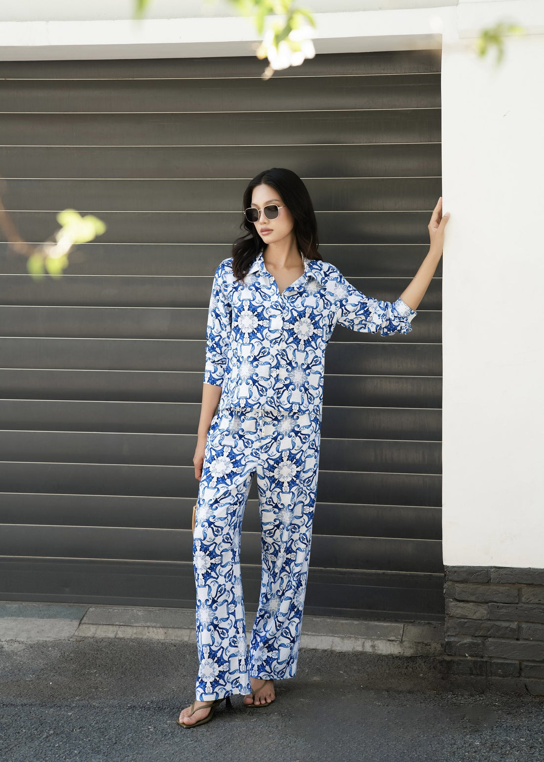 Azure Bloom Shirt & Trouser Set — FAIFO made-to-measure floral set