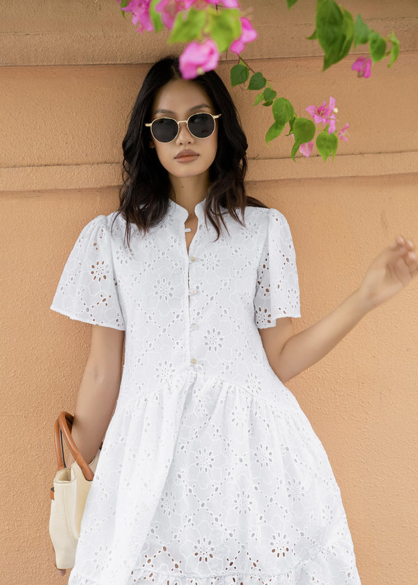 Eternal Eyelet Tiered Dress