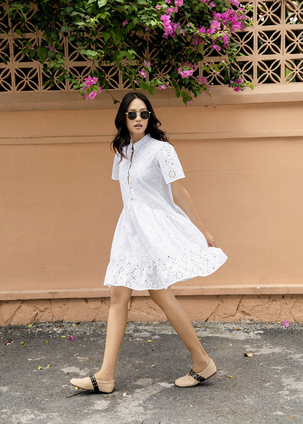 Eternal Eyelet Tiered Dress