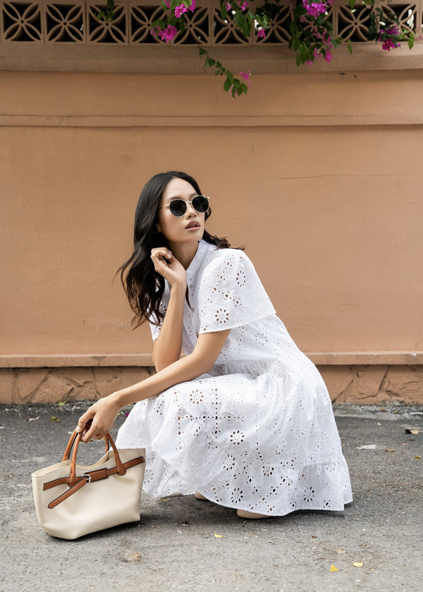 Eternal Eyelet Tiered Dress