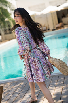 Garden Mirage Long-Sleeve Mini Dress