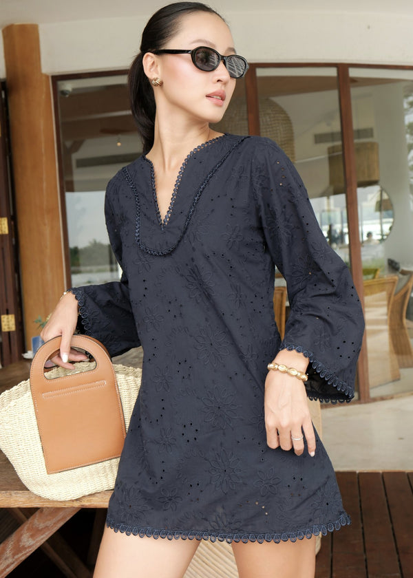 The Lantern Eyelet Tunic Dress