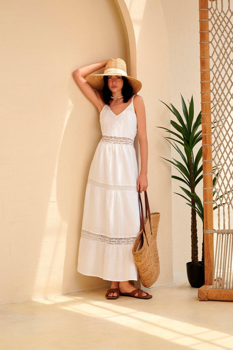 White Serein Strappy Maxi Dress